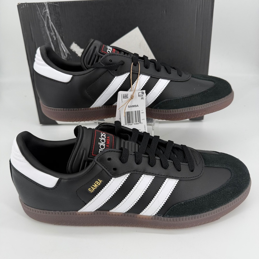 Adidas Samba Classic Mens Sneakers Black White Gum IH6000 Size 11.5
